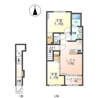 オリジンツクシ【2階】の間取り
