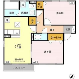リビングタウン大金平【1階】の間取り