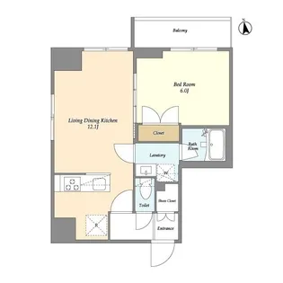 クラリティア上野稲荷町【15階】の間取り