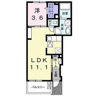 ウィンコート蔵王D【1階】の間取り