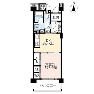URコンフォール領家【2階】の間取り