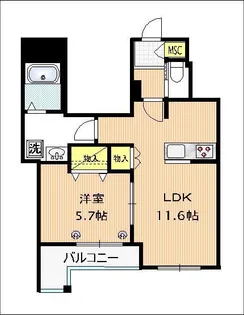 ミルフルール【2階】の間取り