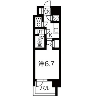 レジュールアッシュ中之島サウス【7階】の間取り