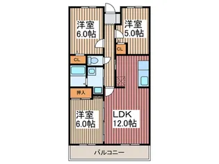ヴィラサンパティ-ク【2階】の間取り