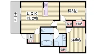 しんでれら・円山 B棟【1階】の間取り