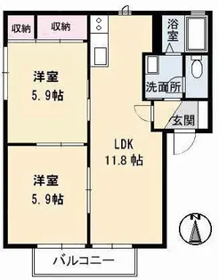 エスペランサ A棟【1階】の間取り