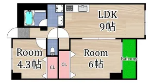 グランピア中央【4階】の間取り