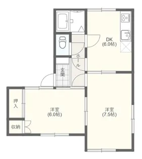 ハイツプラネット【1階】の間取り