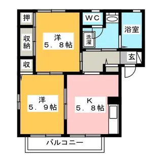 ガーデンハイツA【1階】の間取り