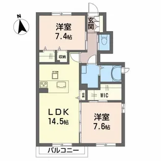 シャーメゾン・ベルデII【1階】の間取り