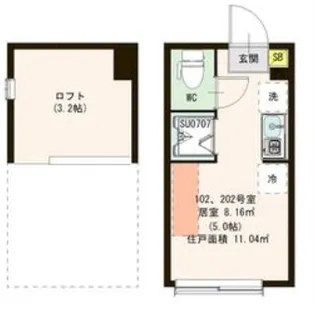 ハーモニーテラス板橋栄町【2階】の間取り