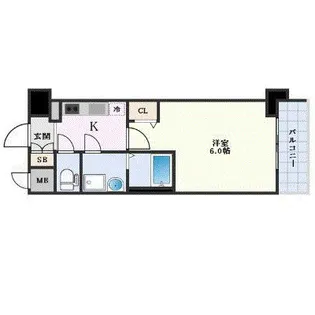 エスリードザ・カレント大阪【6階】の間取り
