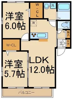 クローバーI【1階】の間取り
