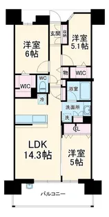 デュオヒルズ三河豊田【8階】の間取り
