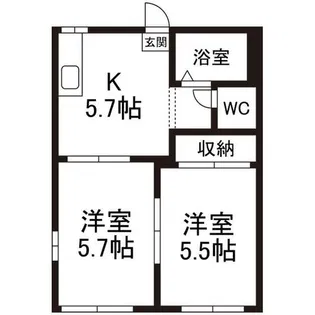 ハイツ友成C棟【1階】の間取り