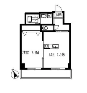 リバーイン城内【6階】の間取り