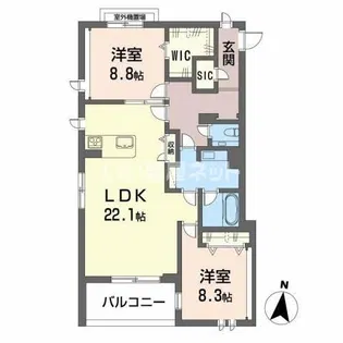 エスポワ ルミエール【3階】の間取り