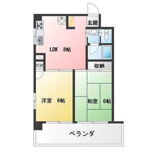 富士見フラワーハイホーム【1階】の間取り