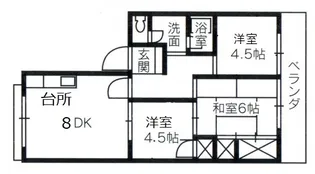 西町グランドハイツ【2階】の間取り