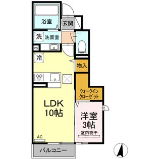 モアボヌールII【1階】の間取り