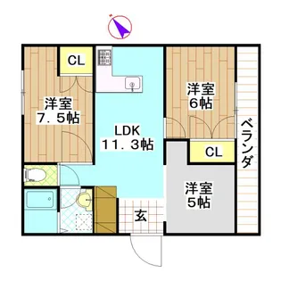 CASA DEL SOLE【2階】の間取り