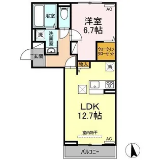 メゾン クレシア E【1階】の間取り