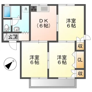 セジュール若草A【2階】の間取り