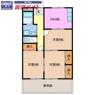 第一西浜ハイツ【1階】の間取り