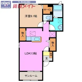 ユートピア・ナミ ドゥ【1階】の間取り