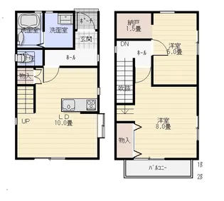 福島県いわき市小名浜林城字八反田【一戸建】の間取り