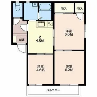 クレアトール菊水 B【2階】の間取り
