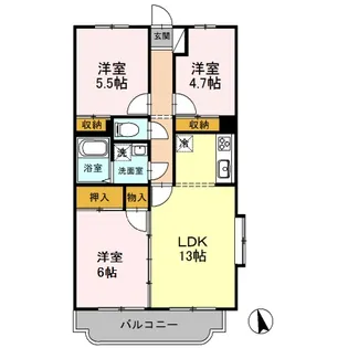 グランディール【4階】の間取り