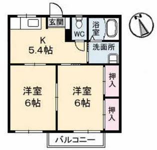ハイツクワダ【1階】の間取り