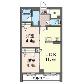 シャーメゾン田端四丁目【2階】の間取り