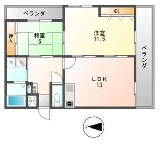 アビタシオンセイリョウ【1階】の間取り