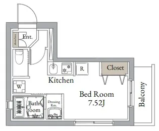 ヴィンテージCITY月島【4階】の間取り