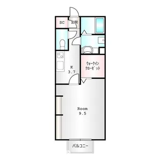 群馬県高崎市八千代町3【アパート】の間取り