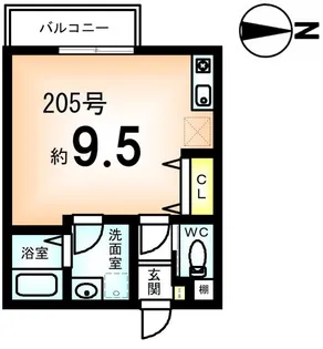 ヴァンキャトル【2階】の間取り
