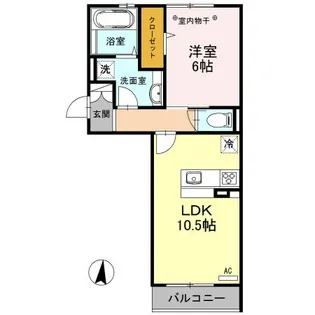 埼玉県越谷市レイクタウン6【アパート】の間取り