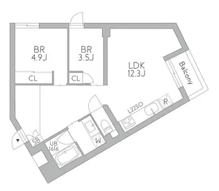 GranDuo梅ヶ丘【2階】の間取り