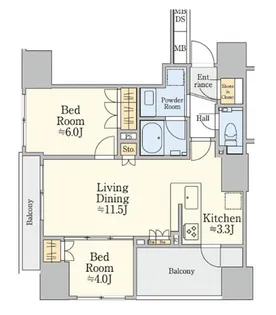 東京都中央区入船2【マンション】の間取り