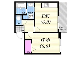兵庫県芦屋市津知町【マンション】の間取り