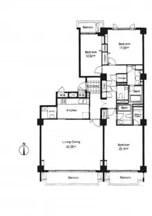 広尾ガーデンヒルズ M棟【6階】の間取り