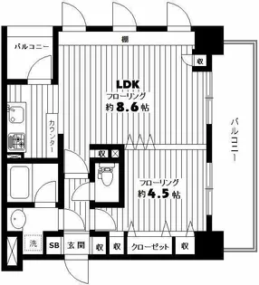 東京都中野区本町4【マンション】の間取り