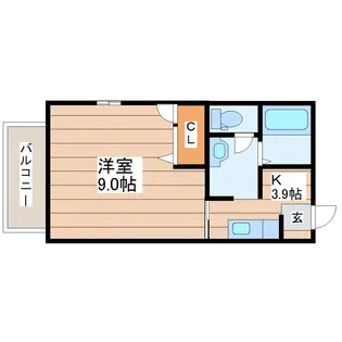 ルクエンス小田原A【2階】の間取り