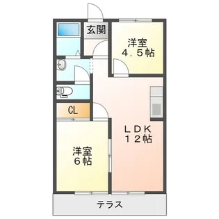 コーポ五反畑【1階】の間取り