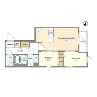 グランカーサ千駄木【4階】の間取り