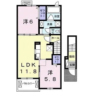 リヴェール・ルミェール【2階】の間取り