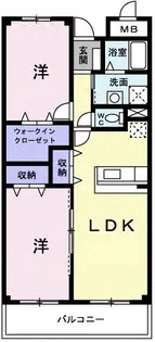 シャン・ド・フルールB【2階】の間取り
