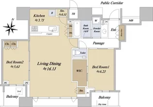 シティタワー梅田東【41階】の間取り